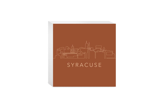 Modern Minimalist New York Syracuse Skyline | Wood Block | Eaches | Min 4