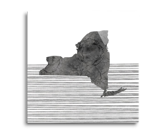 Minimalistic B&W New York Shape Straight Lines | Hi-Def Glass Art | Eaches | Min 2