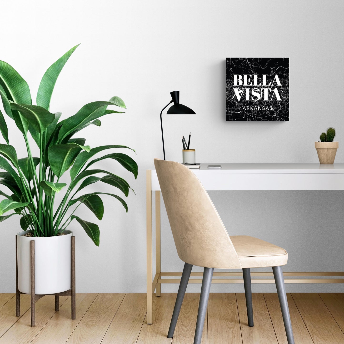 Minimalist B&W Arkansas Bella Vista Map State | Wood Sign | Eaches | Min 2
