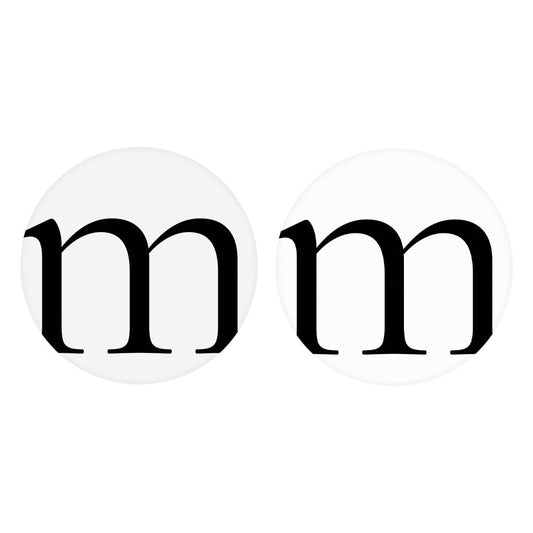 Minimalist Monogram M Circle | Absorbent Car Coasters | Set of 2 | Min 4