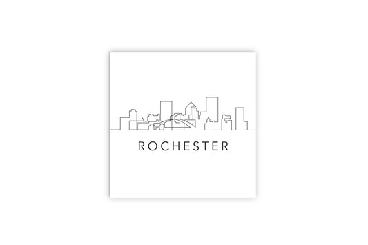 Minimalistic B&W New York Rochester Skyline | Wood Sign | Eaches | Min 2