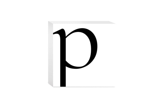 Minimal Monogram P | Wood Block | Eaches | Min 4