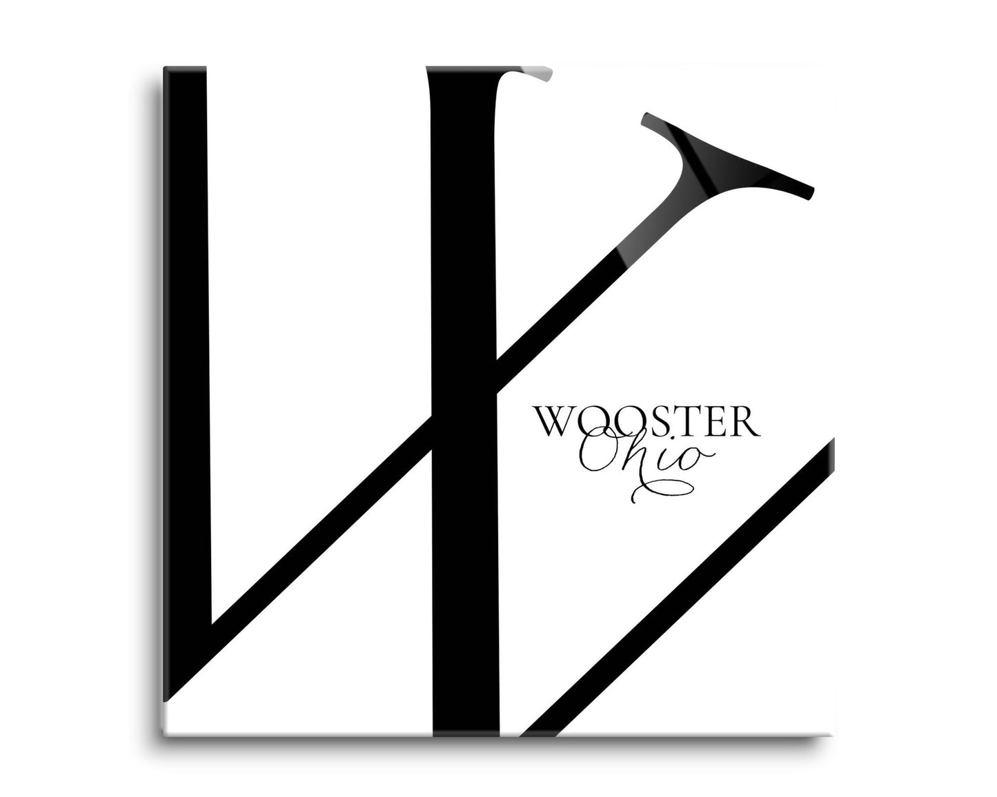 Wooster Oh Minimal Monogram | Hi-Def Glass Art | Eaches | Min 2