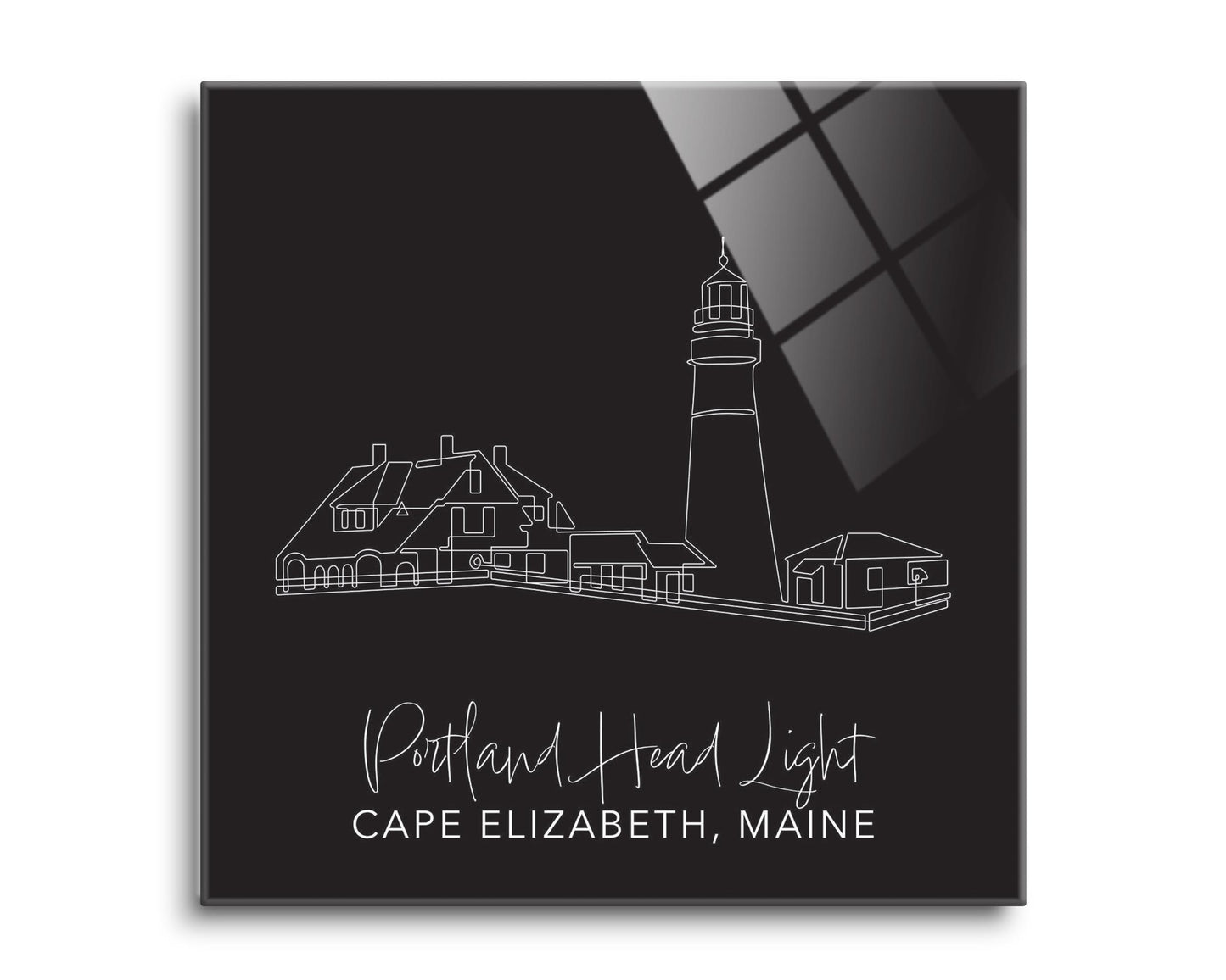 Black Portland Head Light | Hi-Def Glass Art | Eaches | Min 2