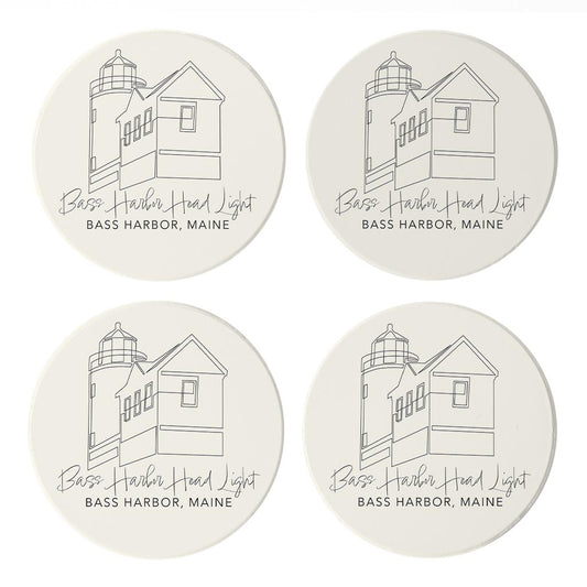 Bass Harbor Head Light | Absorbent Coasters | Set of 4 | Min 2