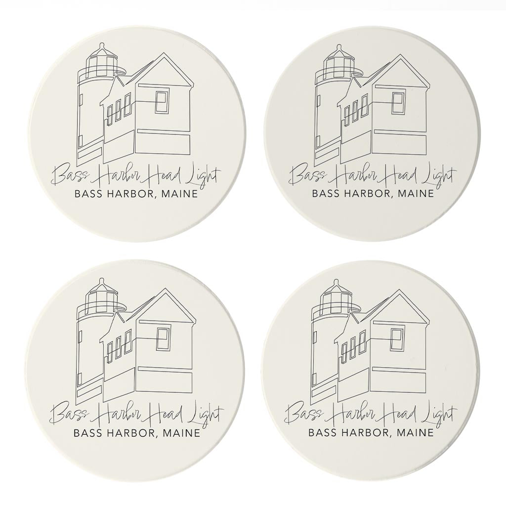 Bass Harbor Head Light | Absorbent Coasters | Set of 4 | Min 2