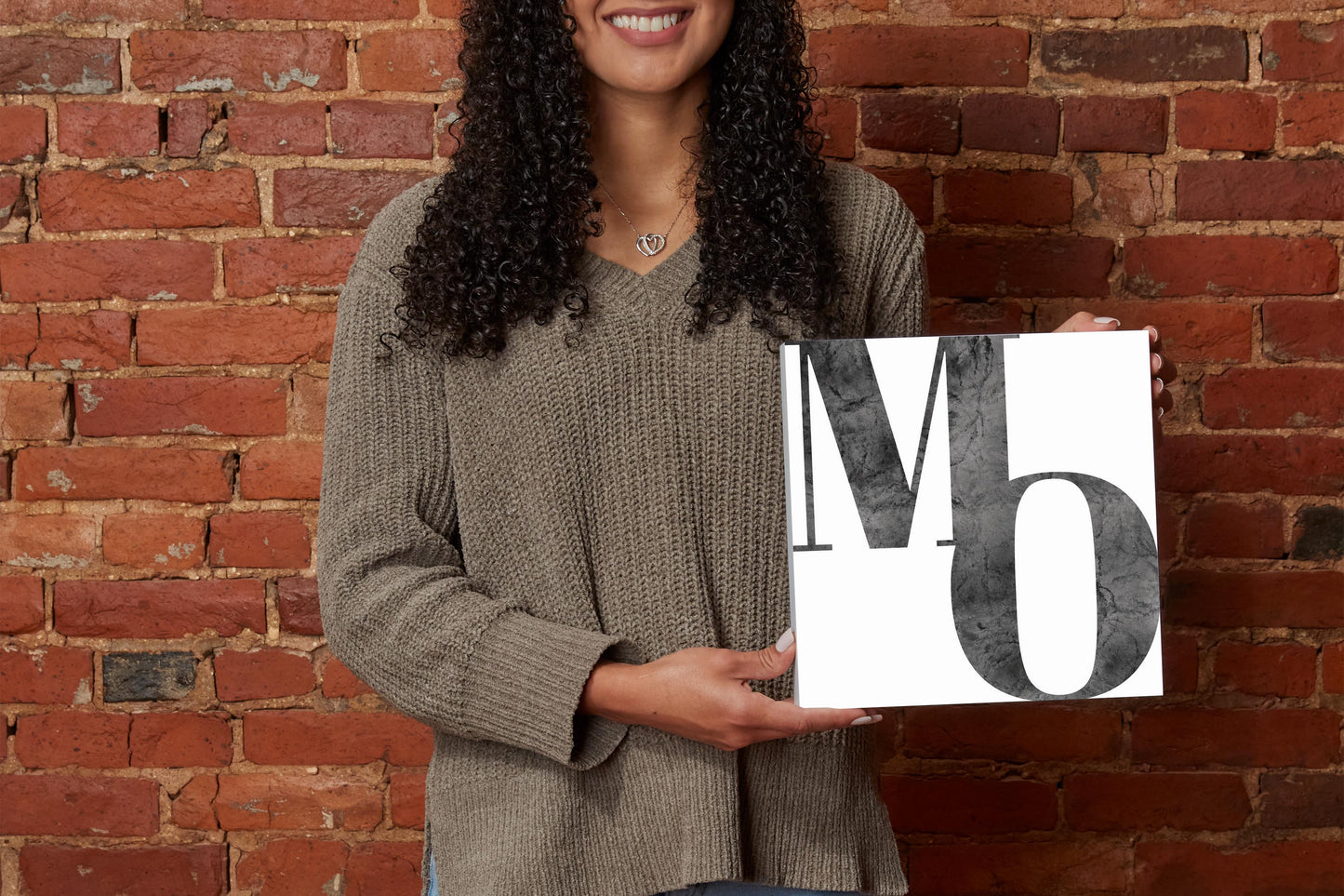 Minimalist B&W Missouri White Initials | Wood Block | Eaches | Min 2