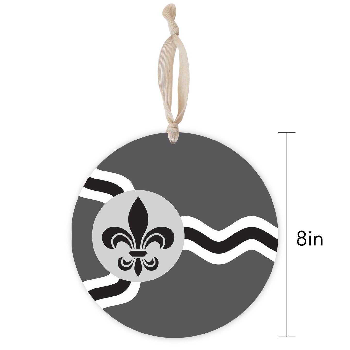 Minimalist B&W Missouri St Louis Flag | Wood Ornament | Eaches | Min 1