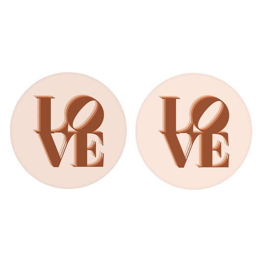 Modern Minimalist Pennsylvania Love Light | Absorbent Car Coasters | Set of 2 | Min 4