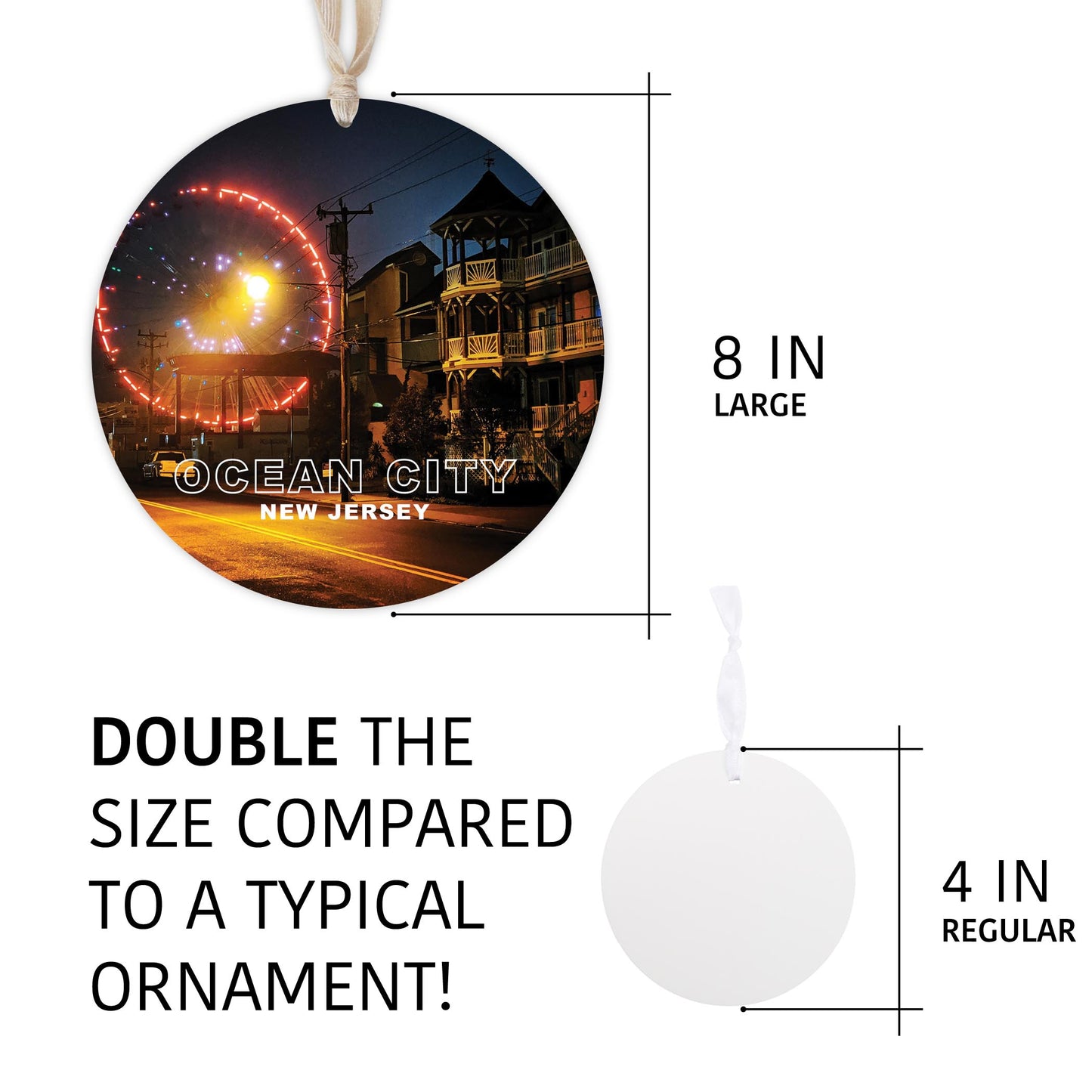 OCNJ Photo With Text | Wood Ornament | Eaches | Min 1