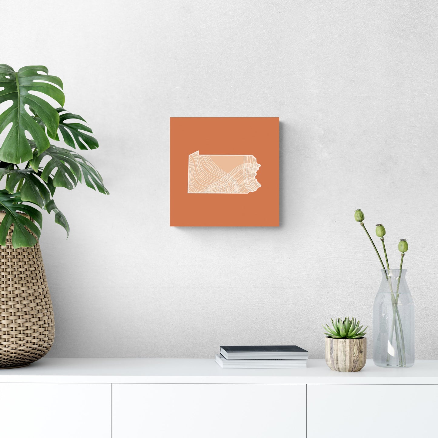 Modern Minimalist Pennsylvania State Lines Light | Wood Sign | Eaches | Min 2