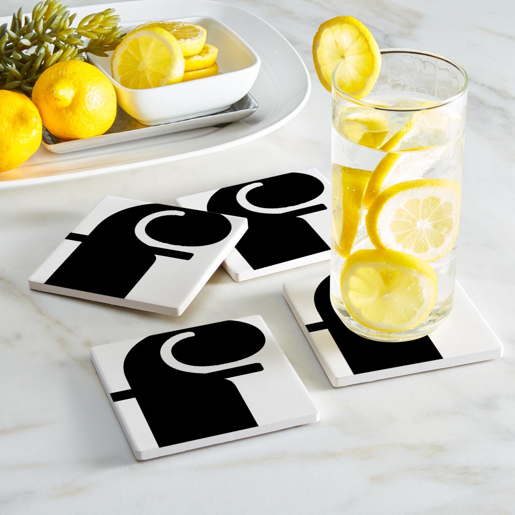 Fun Chunky Monogram F | Absorbent Coasters | Set of 4 | Min 2