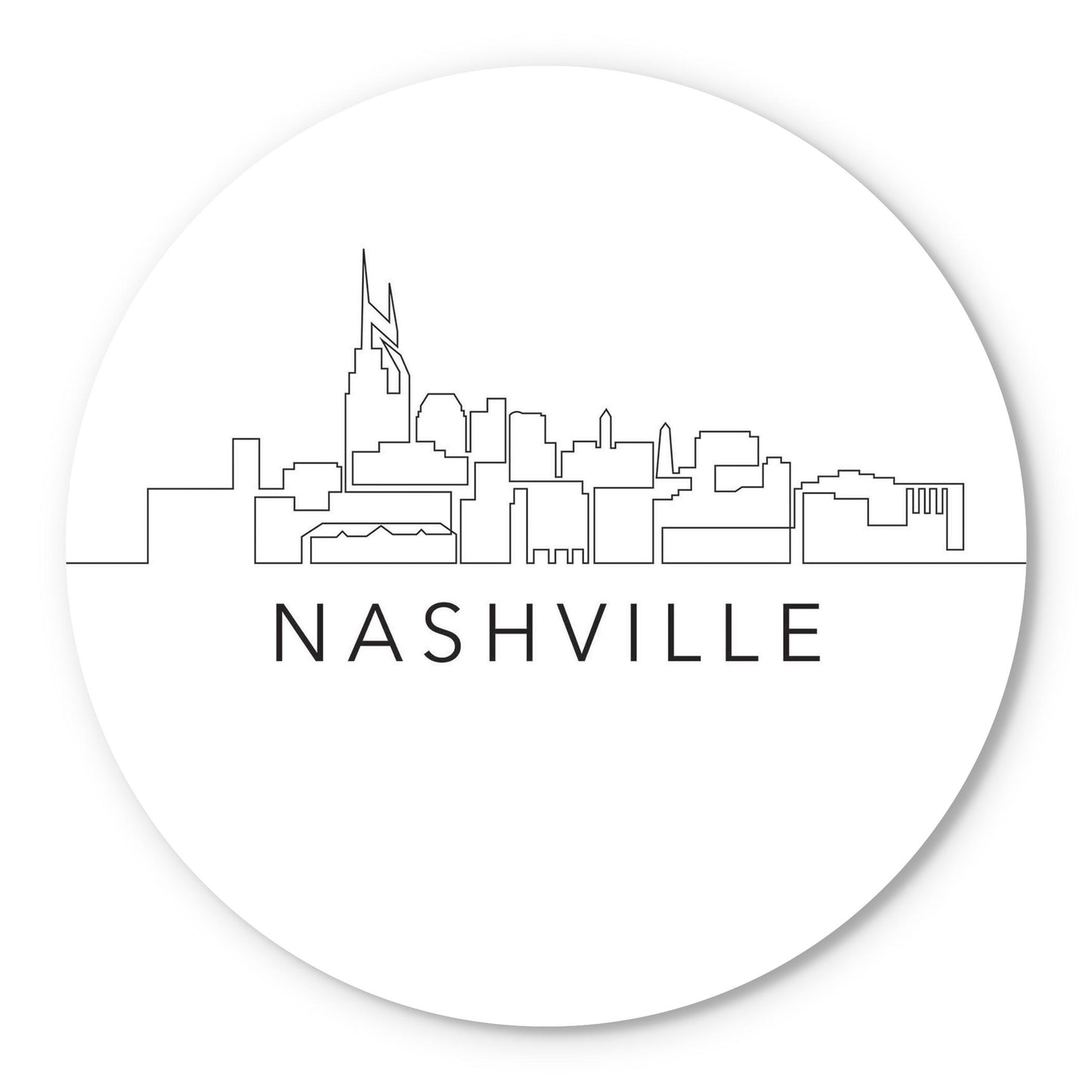 Minimalist B&W Tennessee Nashville Skyline | Wood Sign | Eaches | Min 1