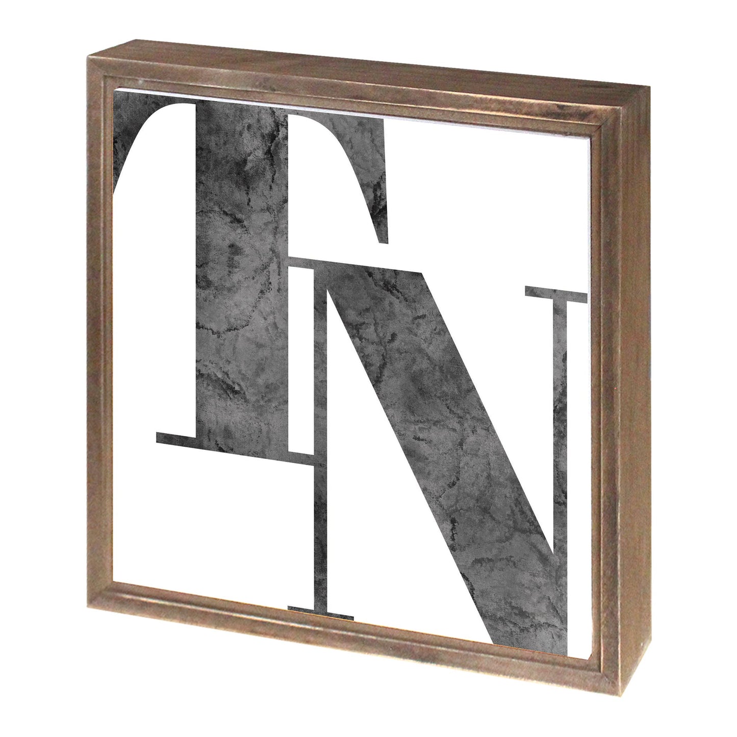 Minimalist B&W Tennessee White Initials | Wood Sign | Eaches | Min 1