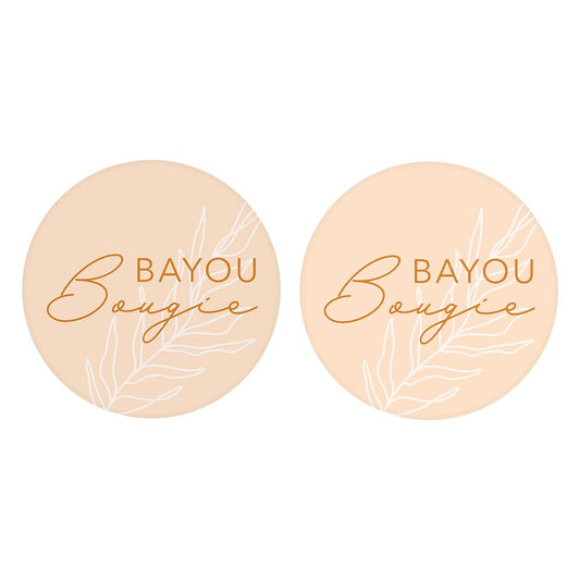 Modern Minimalist Louisiana Bayou Bougie | Absorbent Car Coasters | Set of 2 | Min 4