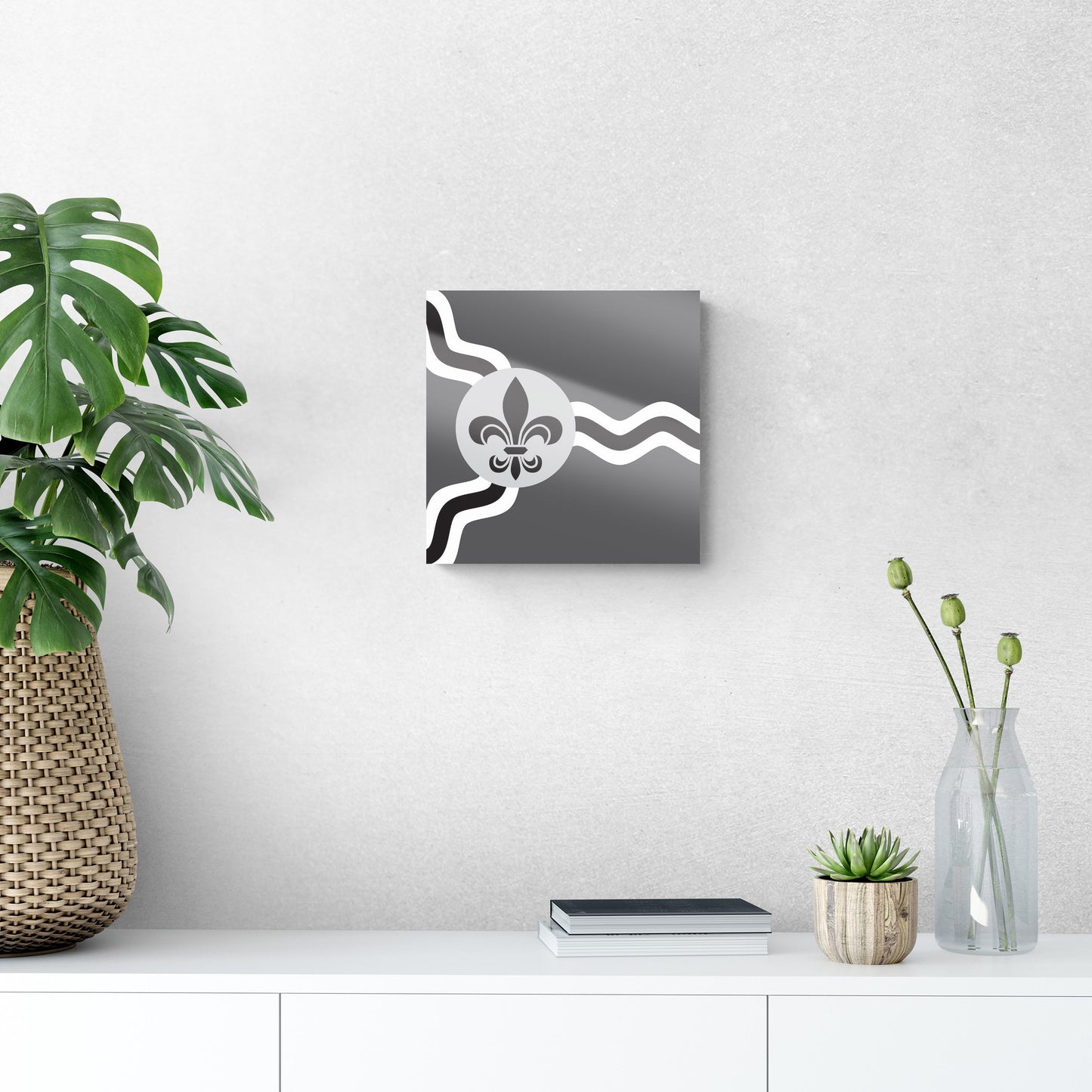 Minimalist B&W Missouri St Louis Flag | Hi-Def Glass Art | Eaches | Min 1