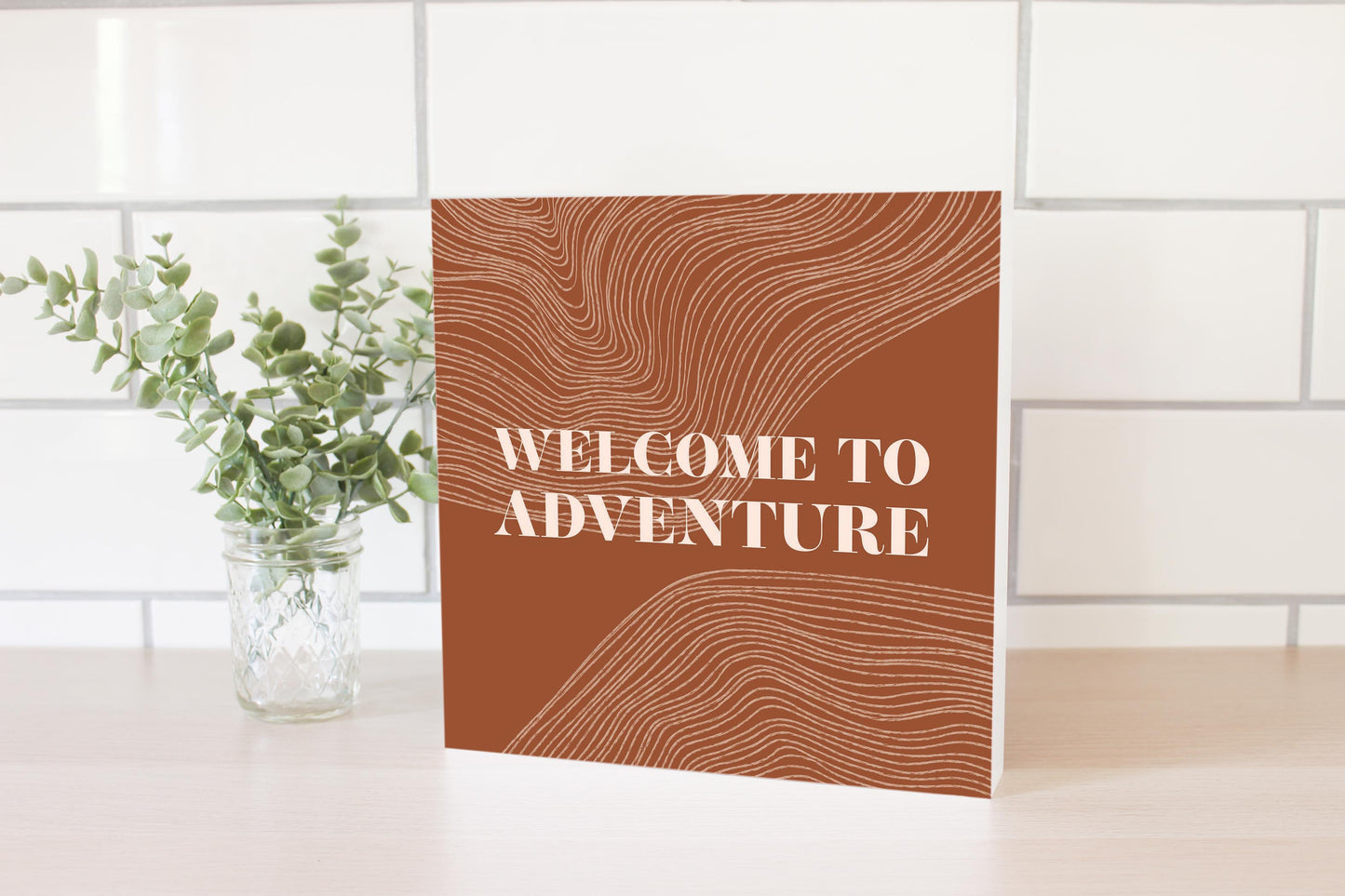Modern Minimalist Pennsylvania Adventure Quip | Wood Block | Eaches | Min 2