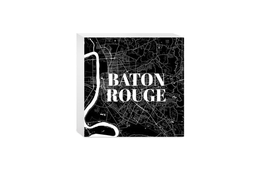 Modern Louisiana Baton Rouge Map | Wood Block | Eaches | Min 4