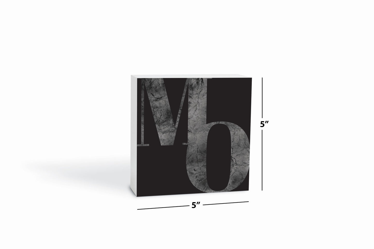 Minimalist B&W Missouri Black Initials | Wood Block | Eaches | Min 4
