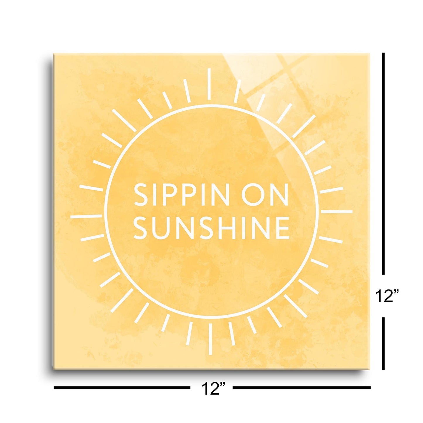 Sippin On Sunshine Yellow | Hi-Def Glass Art | Eaches | Min 1