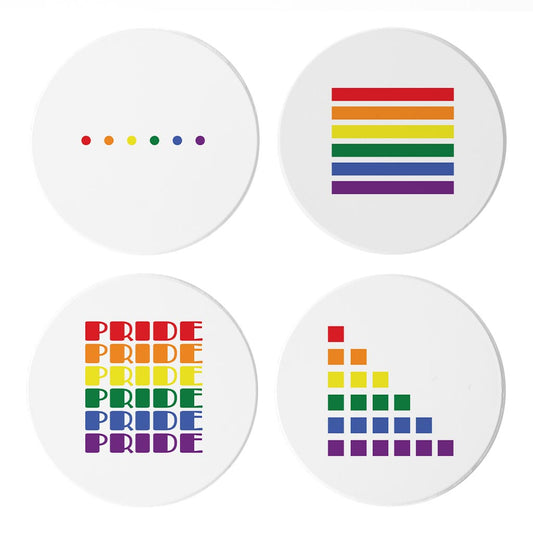 Minimalistic Pride Patterns | Absorbent Coasters | Set of 4 | Min 2