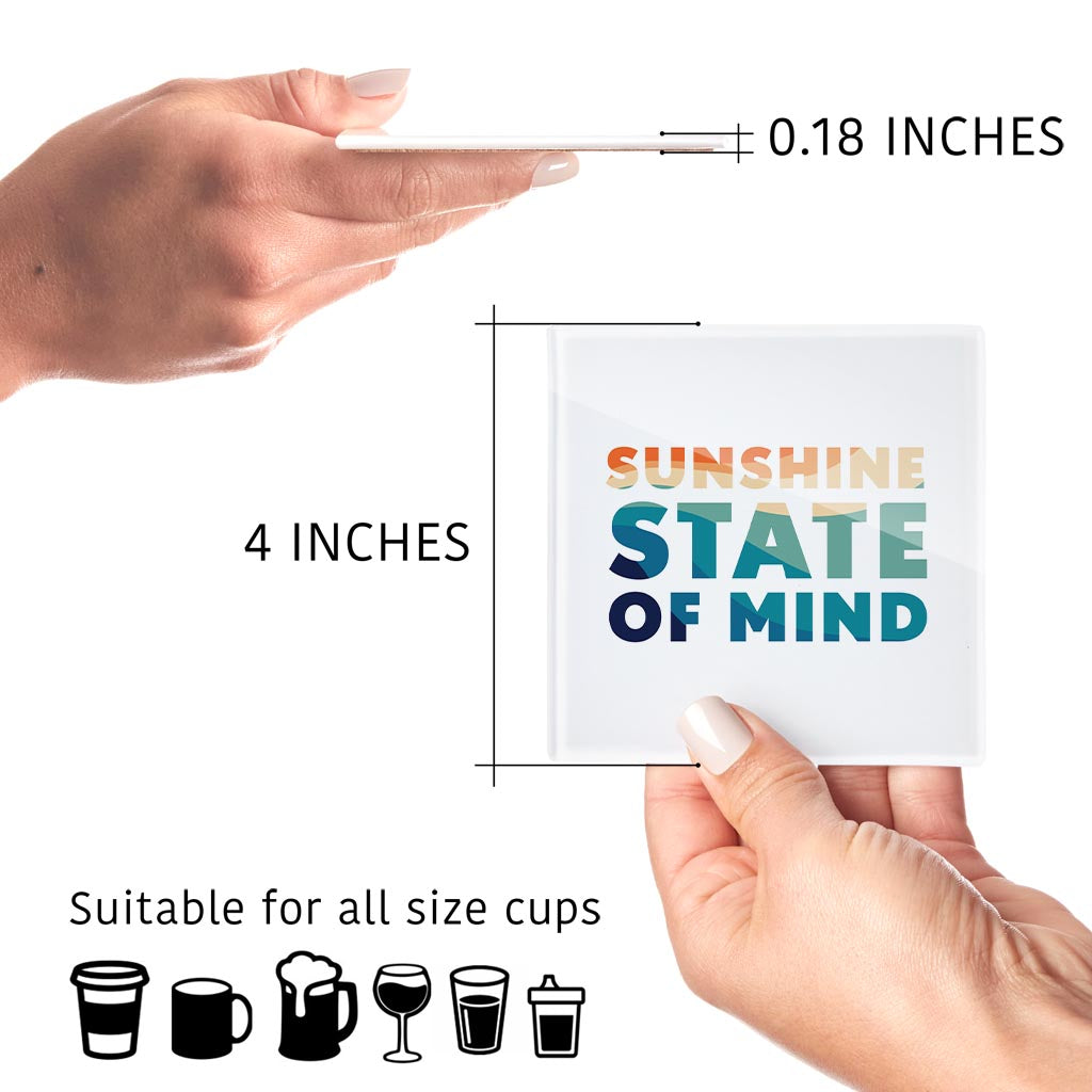 Sunshine State Of Mind | Hi-Def Glass Coasters | Set of 4 | Min 2