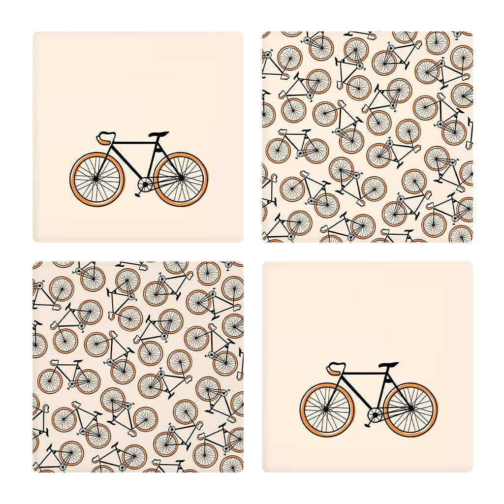 Vintage Bike With Pattern| Absorbent Coasters | Set of 4 | Min 2
