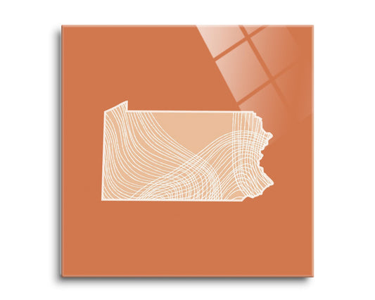 Modern Minimalist Pennsylvania State Lines Light | Hi-Def Glass Art | Eaches | Min 2