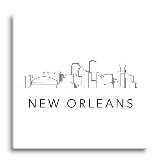 Modern Louisiana New Orleans City Line Drawing | Hi-Def Glass Art | Eaches | Min 1
