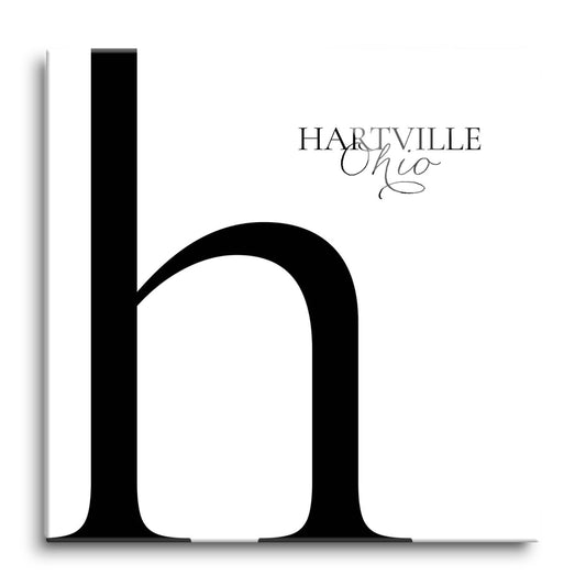 Hartville Oh Minimal Monogram | Hi-Def Glass Art | Eaches | Min 1