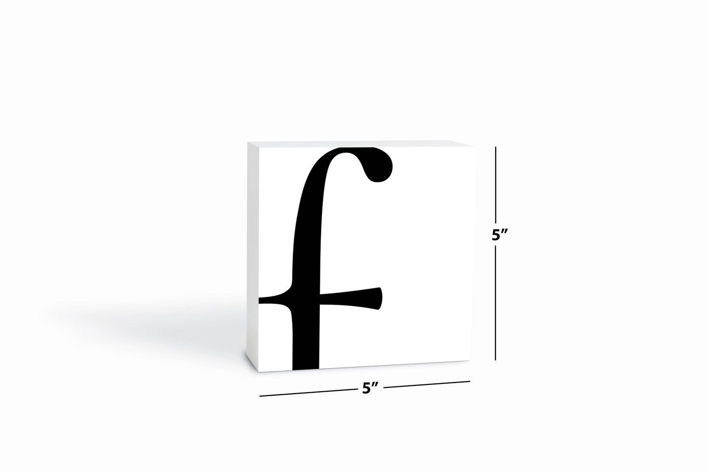 Minimal Monogram F| Wood Block | Eaches | Min 4