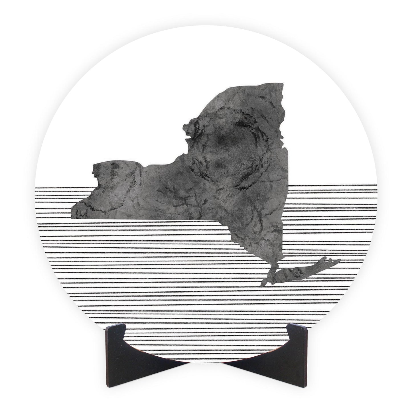 Minimalistic B&W New York Shape Straight Lines | Wood Sign | Eaches | Min 1