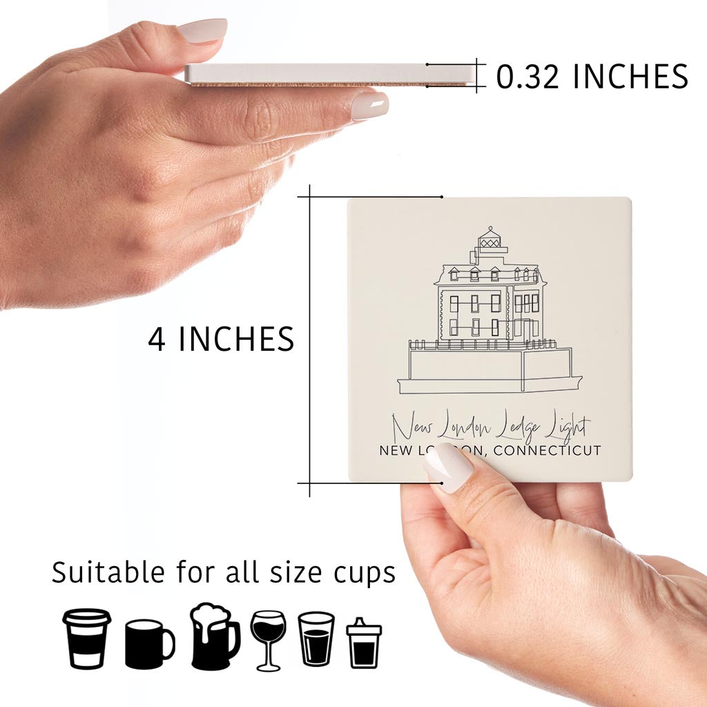 New London Lodge Light | Absorbent Coasters | Set of 4 | Min 2