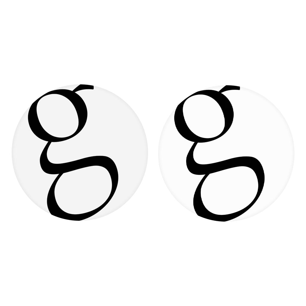 Minimalist Monogram G Circle | Absorbent Car Coasters | Set of 2 | Min 4