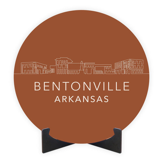 Modern Minimalist Arkansas Bentonville Skyline | Wood Sign | Eaches | Min 1