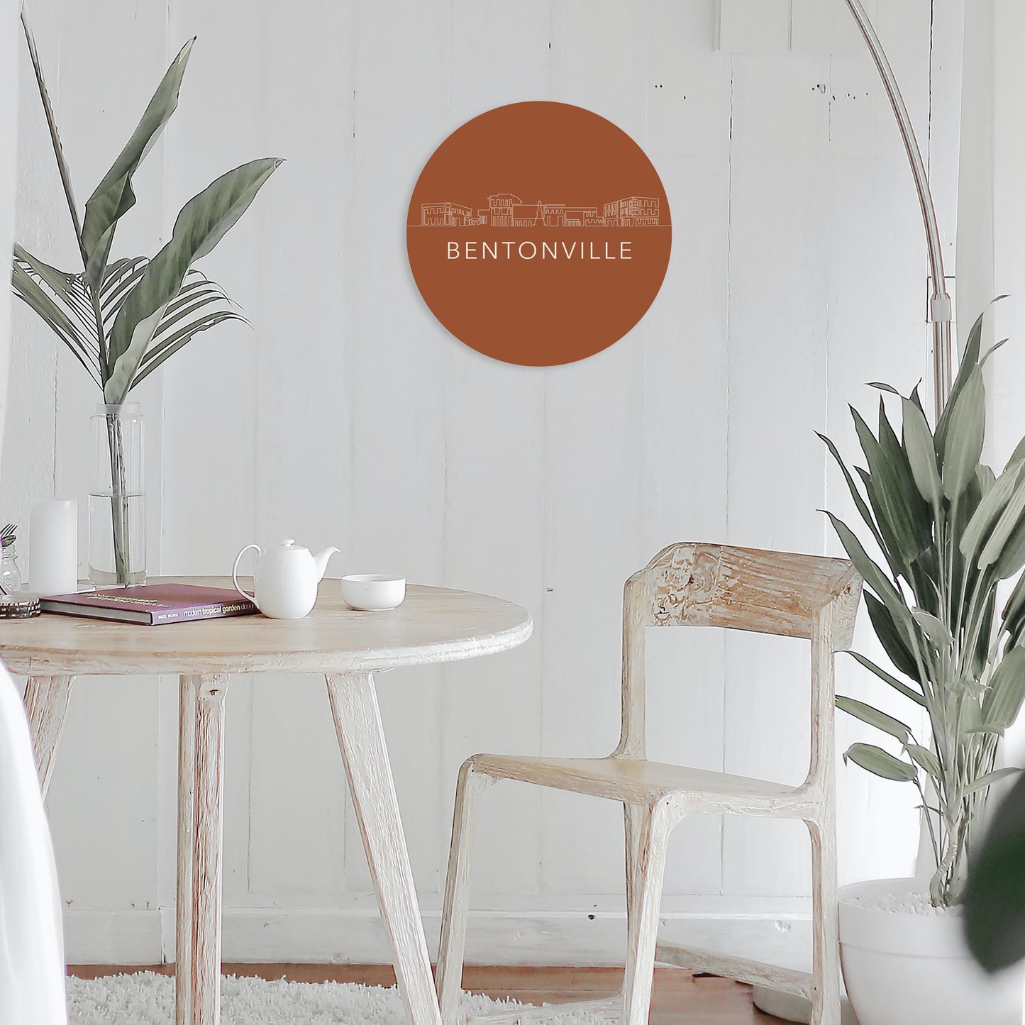Modern Minimalist Arkansas Bentonville Skyline | Wood Sign | Eaches | Min 1