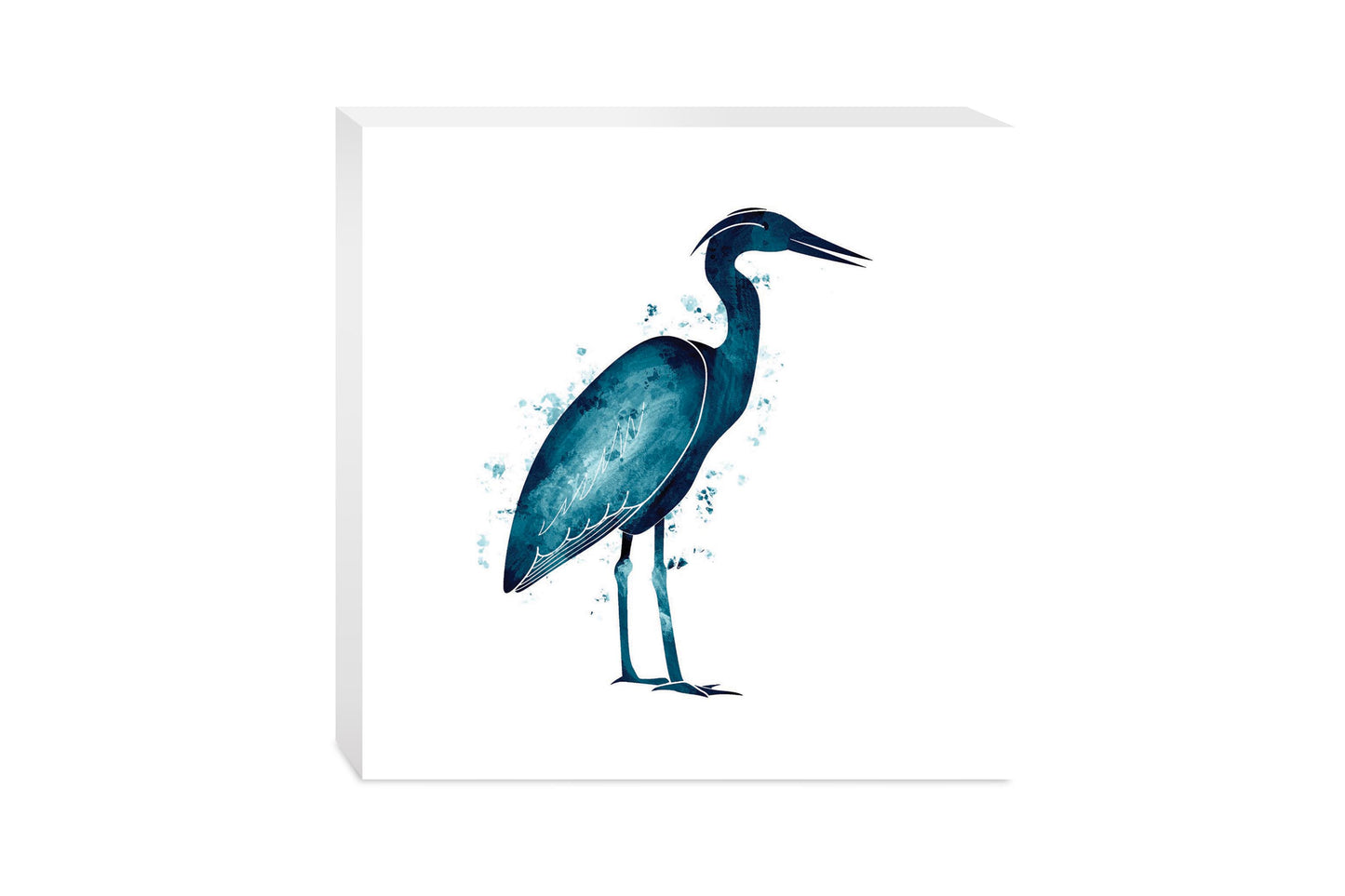 New England Water Color Heron | Wood Block | Eaches | Min 2
