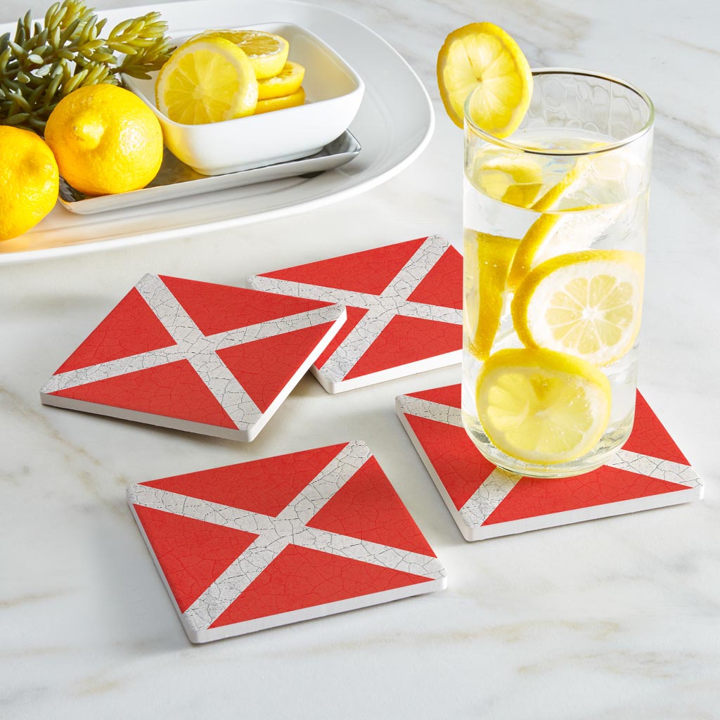 Nautical Flag Victor | Absorbent Coasters | Set of 4 | Min 2