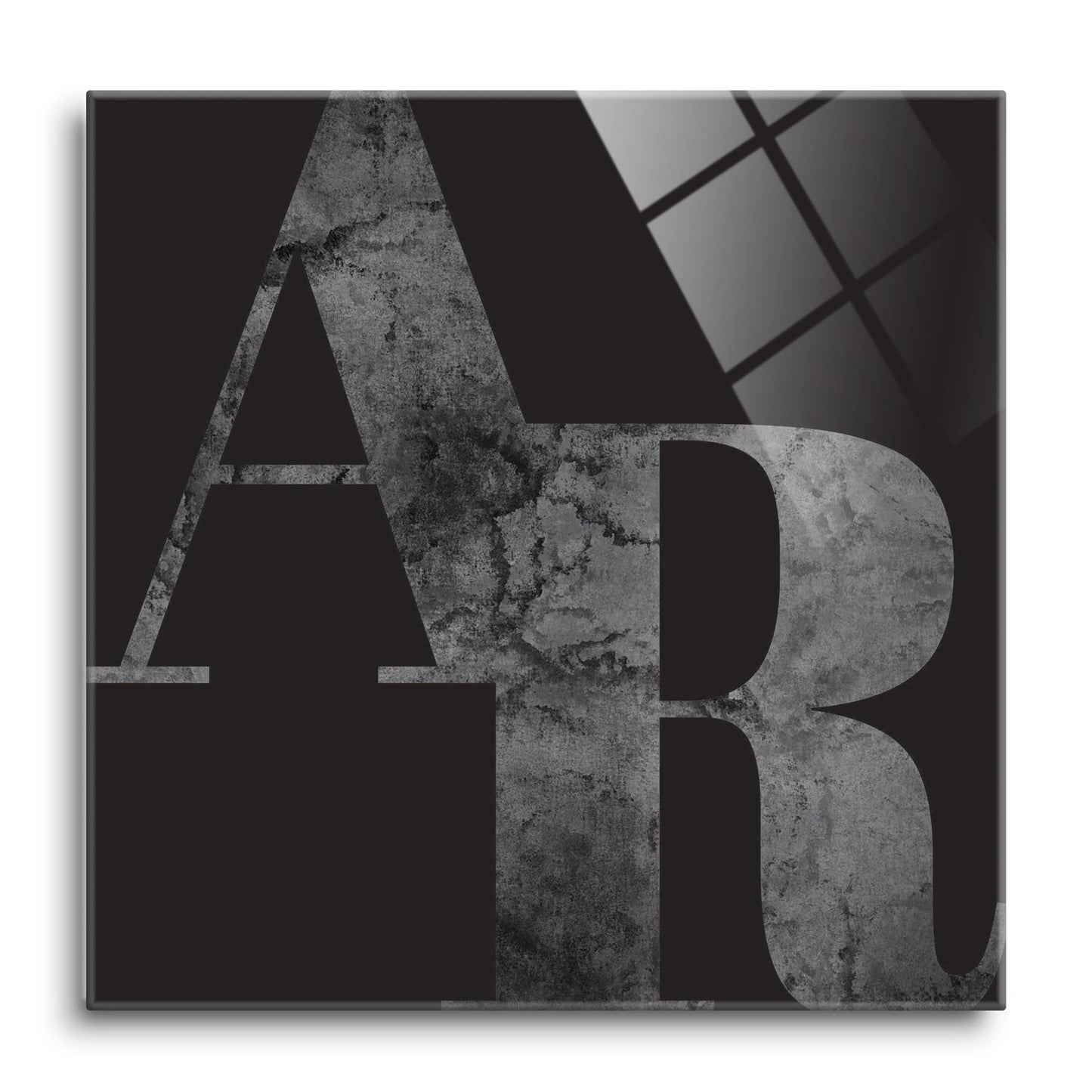B&W Minimalist Arkansas Black Initials | Hi-Def Glass Art | Eaches | Min 1