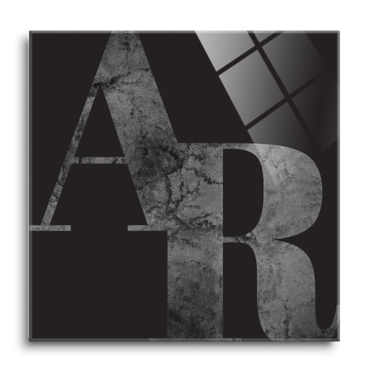 B&W Minimalist Arkansas Black Initials | Hi-Def Glass Art | Eaches | Min 1