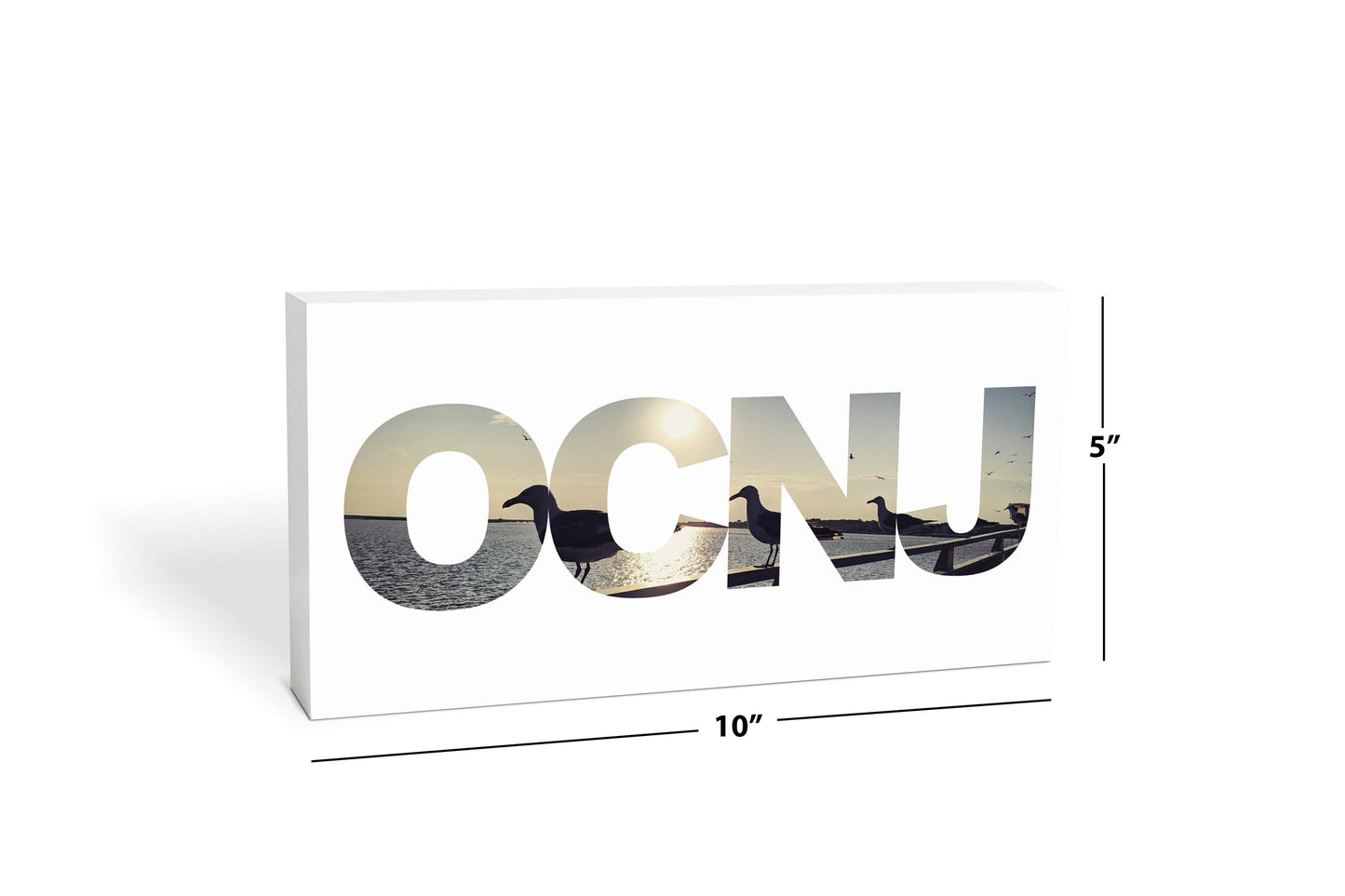 OCNJ Photo With Text | Wood Block | Eaches | Min 4