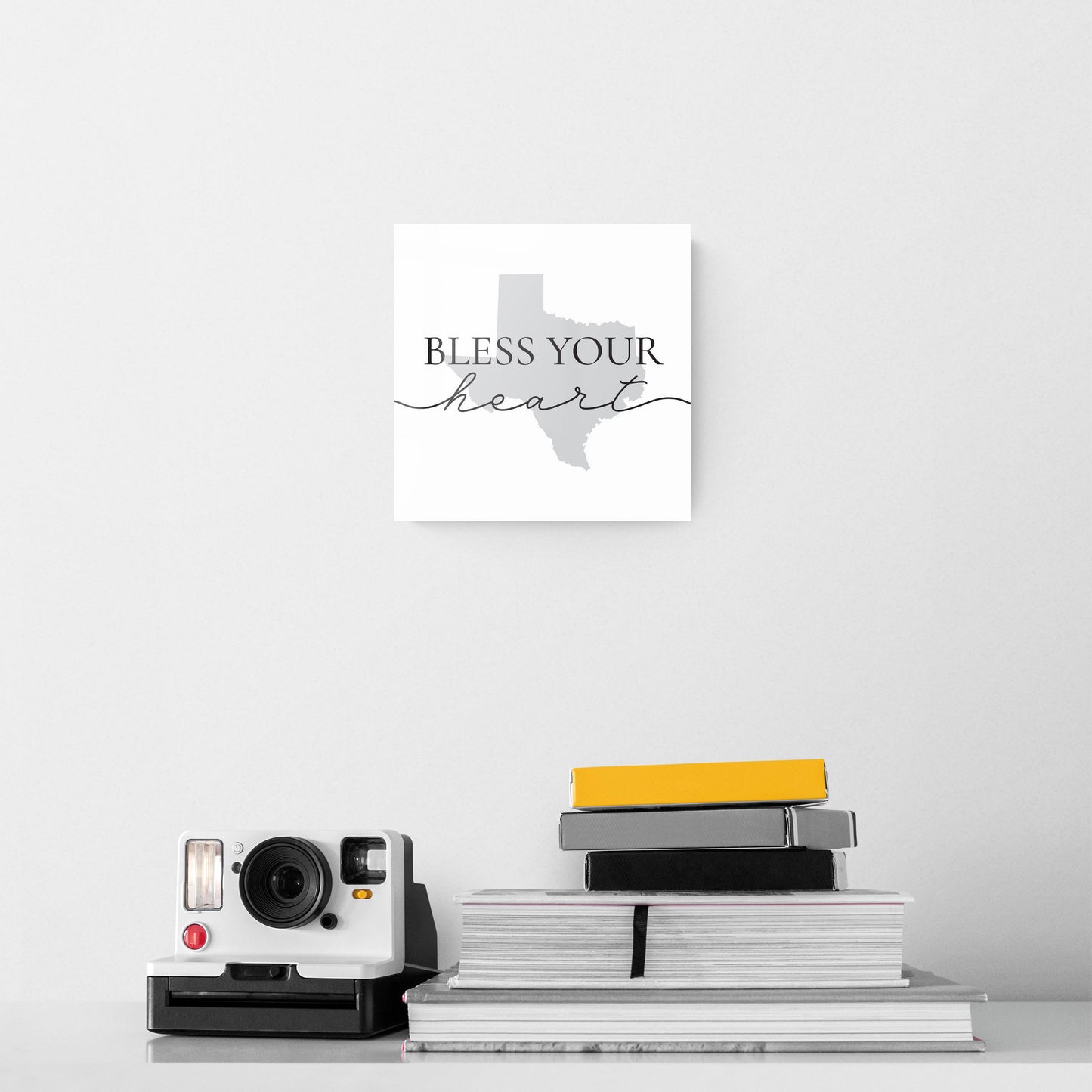 Minimalistic B&W Texas Bless Your Heart | Hi-Def Glass Art | Eaches | Min 2