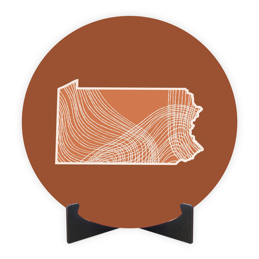 Modern Minimalist Pennsylvania State Lines Dark | Wood Sign | Eaches | Min 1