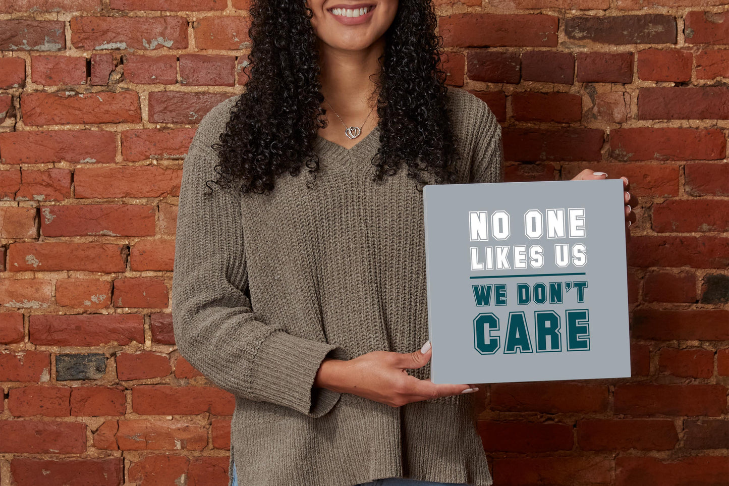 Modern Minimalist Pennsylvania We Dont Care | Wood Block | Eaches | Min 2