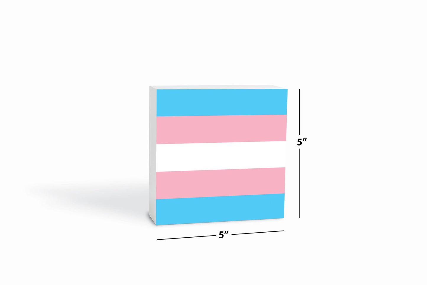 Transgender Pride Flag Colors | Wood Block | Eaches | Min 4