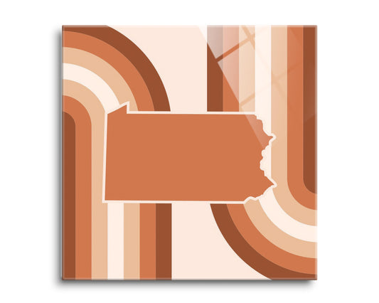 Modern Minimalist Pennsylvania State | Hi-Def Glass Art | Eaches | Min 2
