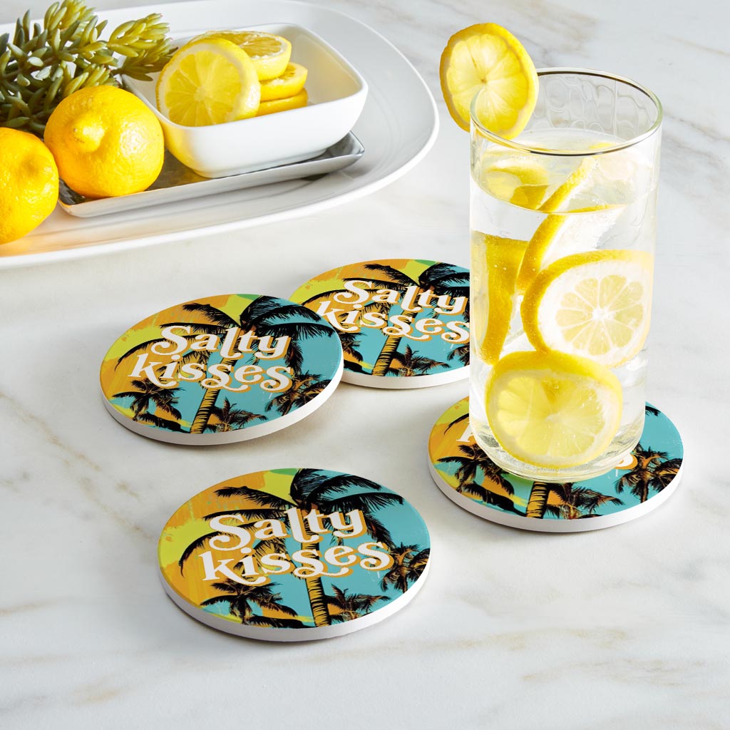 Salty Kisses Palm Trees | Absorbent Coasters | Set of 4 | Min 2