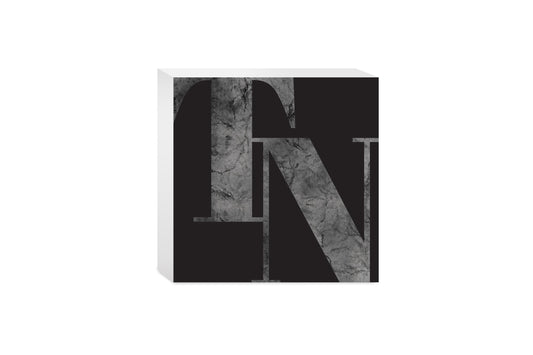 Minimalist B&W Tennessee Black Initials | Wood Block | Eaches | Min 4