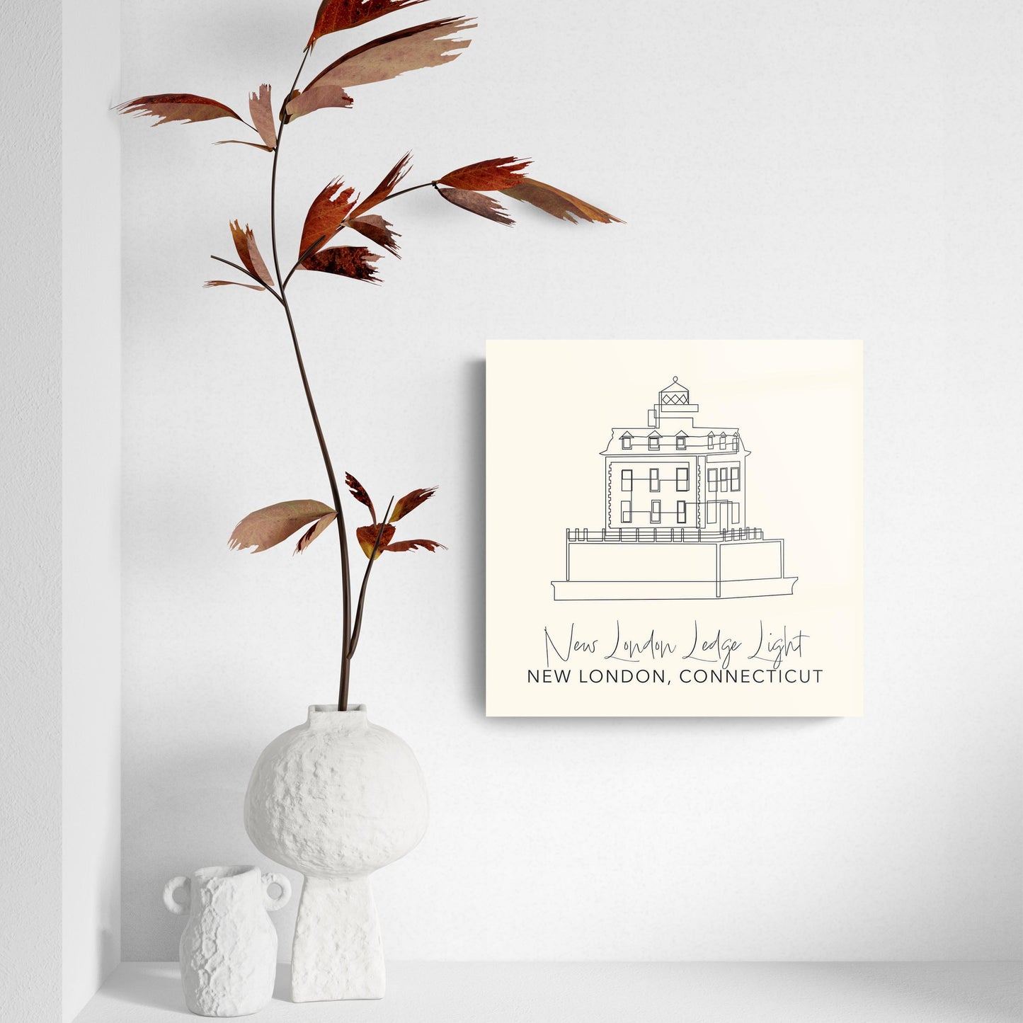 Cream New London Lodge Light | Hi-Def Glass Art | Eaches | Min 2