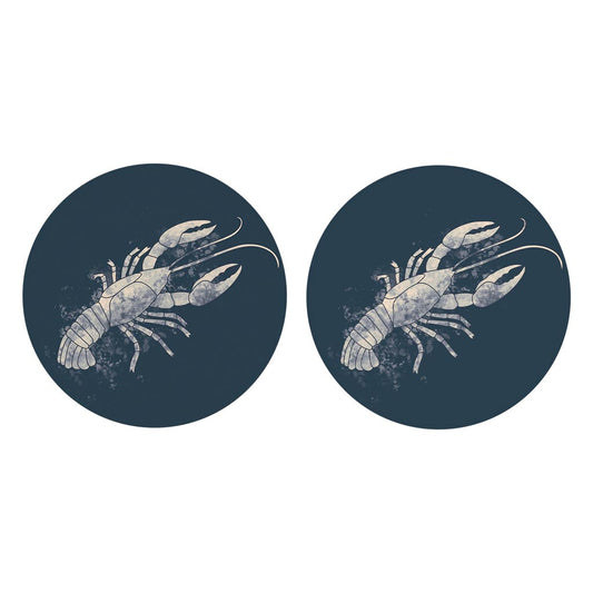 Louisiana Colorful Water Color Crawfish | Absorbent Car Coasters | Set of 2 | Min 4